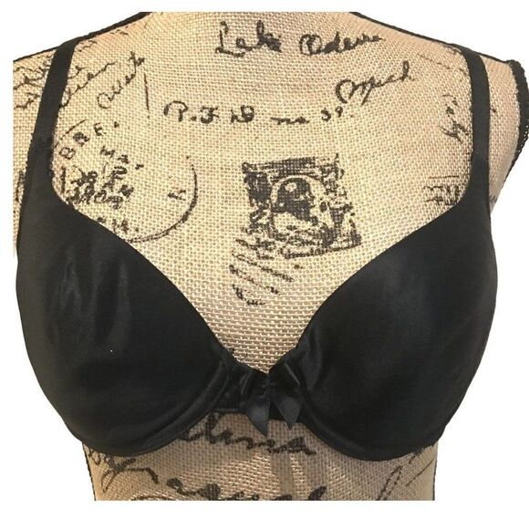 Vintage Victoria's Secret Satin Demi Bra Size 36B Underwire Back Closure Padded - Picture 1 of 10